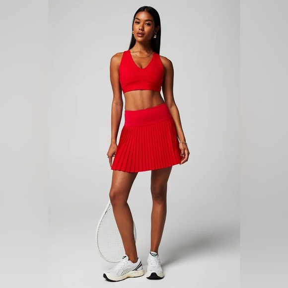 Fabletics Red Pleated Skirt - Picture 1 of 5